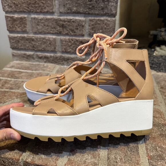 Sorel Cameron Flatform Lace-Up Wedge Sandals Size 9.5 - Picture 4 of 16